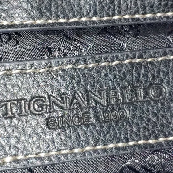 Tignanello Pebble Black Leather Hobo Bag - Picture 4 of 8